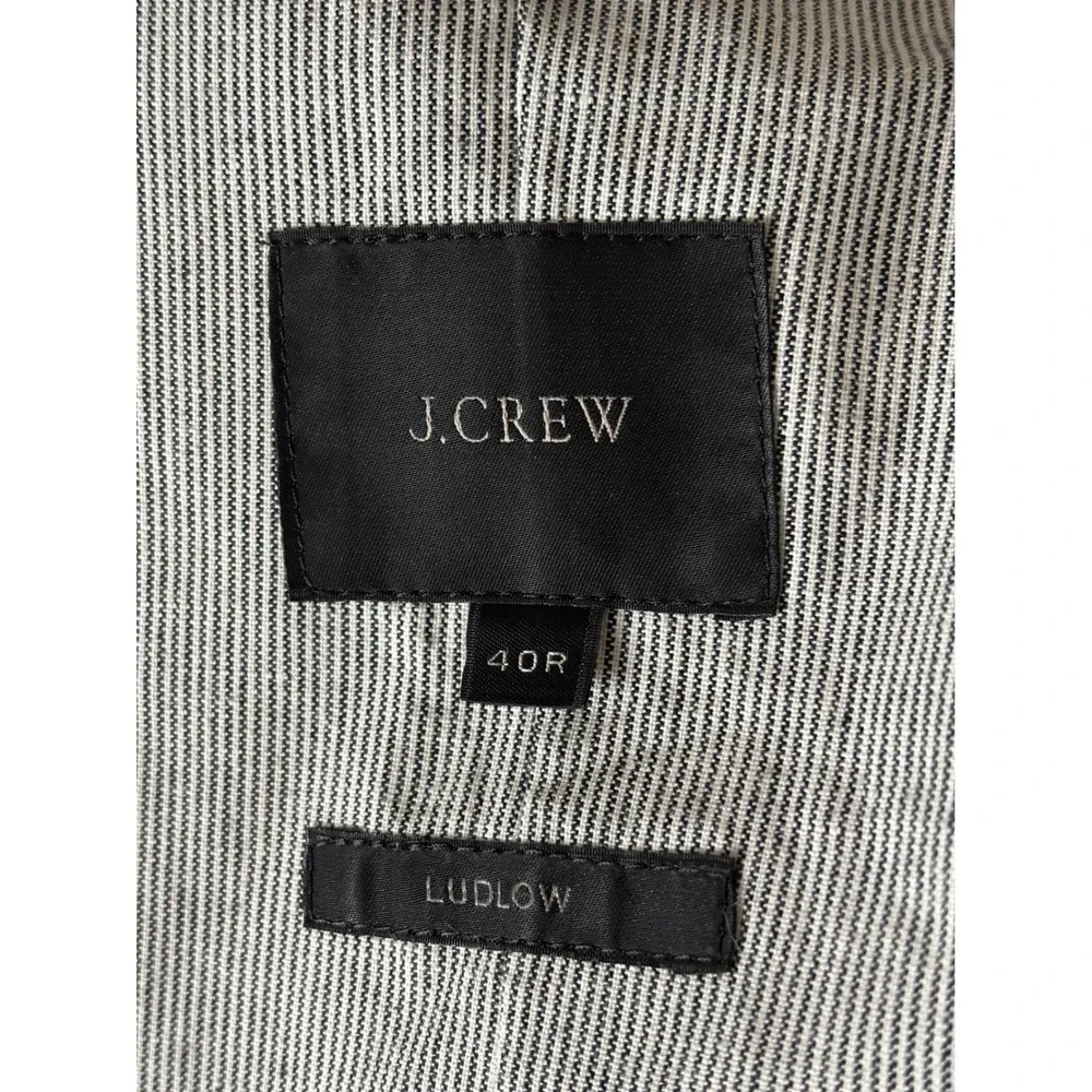 J.Crew Ludlow Blazer 40R Somelos Cotton Linen Grey Striped Sport Coat F0528